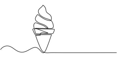 ice cream bar continuous one line drawing illustration, One continuous line drawing of fresh ice cream stick vector