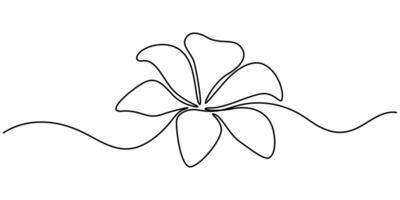 Single one line lily flower in single continuous line drawing style silhouette vector