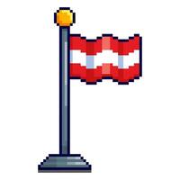 Pixel art Austria Flag game asset design vector