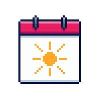 Pixel art Summer Calendar game asset design vector