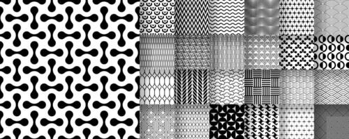 25 black and white patterns suitable for packaging, fabric, and digital design, . vector