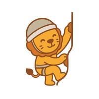 Lion Cub Climbing with a Helmet vector