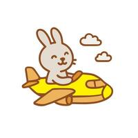 Bunny Pilot Soaring Through the Sky vector