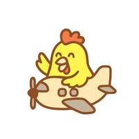 Chicken Aviator Soaring Through the Skies vector