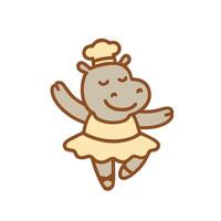 A Dancing Hippo Chef in a Tutu vector