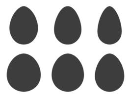 Egg shape silhouette icon symbol set. Egg patterns collection with different shape for Easter. illustration image. Isolated on white background. vector