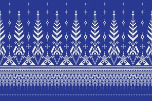 Vintage white and blue Geometric Abstract ethnic pattern, vector