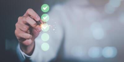Auditing and evaluating quality and efficiency of personnel ,checkbox to conduct opinion and quality surveys or satisfaction ,answering questionnaires photo