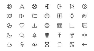 UI UX Design Icon pack collection Focused on Interface, Navigation, Prototyping, and User Flow Presented in a Minimal, Modern, and High-Quality Format vector