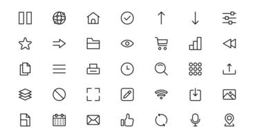 UI UX Design Icon Pack Focused on Interface, Navigation, Prototyping, and User Flow Presented in a Minimal, Modern, and High-Quality Format vector