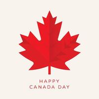 Vibrant Red Maple Leaf Design with Happy Canada Day Text Illustration vector