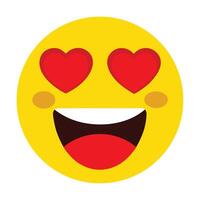 Heart Eyes Yellow Emoji with a Happy OpenMouthed Smile Expression Illustration vector