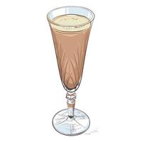 Light and smooth creamy cocktail in a stylized glass. Ideal for mocktail or dessert beverage designs vector