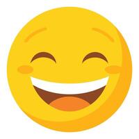 Smiling Yellow Emoji Icon Displaying Happiness and Joyful Expression with Smiling Mouth vector