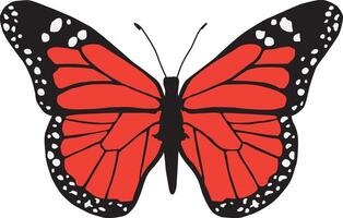 Red butterfly illustration graphics featuring unique wing shapes and symmetrical designs vector