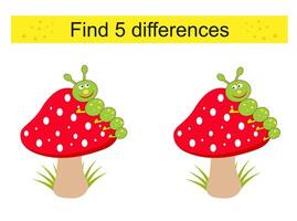 Find 5 differences Logic game for kids vector