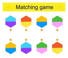 Task for the development of attention and logic. matching game vector