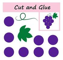 Cut parts of the image and glue on the paper DIY worksheet. vector