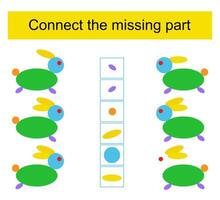 Matching game. Task for the development of attention and logic vector