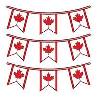 Three Strings of Maple Leaf Bunting Decorations For Canada Day Celebrations vector