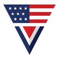 USA Independent Day American Flag Emblem Featuring Bold Geometric Triangle Elements Design vector