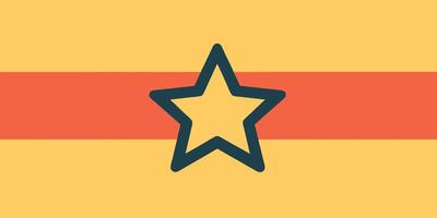Simple Yellow and Orange Star Banner Horizontal Graphic Design Element vector