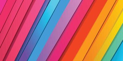 Vibrant Rainbow Color Stripes Diagonal Pattern Texture Background vector