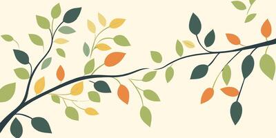 Autumn Branch NatureInspired Design Element Fall Leaves Illustration vector