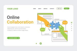 Online collaboration tool interface vector