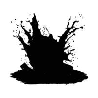 Black Liquid Chocolate Splash with Chunks Abstract Background Design white vector