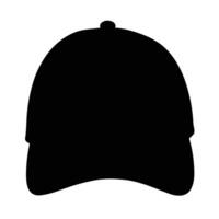 Black baseball cap silhouette isolated against a white background for design purposes vector