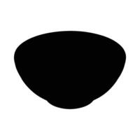 Modern silhouette design depicting a black bowl shaped object on a pure white background vector