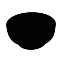 Simple black bowl silhouette isolated on white background with minimalist design elements vector