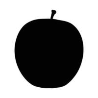Black silhouette of a delicious apple isolated on a white background for design vector
