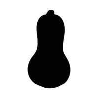 Silhouette of a butternut squash isolated on a white background for culinary illustration vector