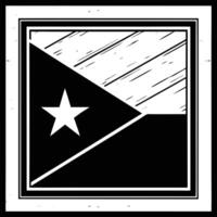 Black White Abstract Star Emblem Minimalist Geometric Framed Graphic Artwork vector