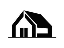 A black and white house icon on a white background. vector