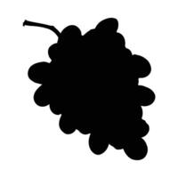 Isolated black silhouette of a bunch of grapes on a white background vector