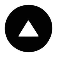 Simple black circle with a white triangle inside design minimalist up arrow icon vector