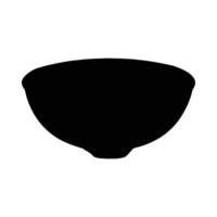 Black silhouette of a simple bowl isolated on a white background for various applications vector