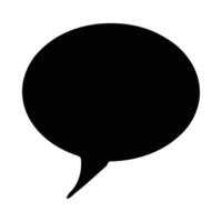 Black Speech Bubble Graphic Simple Oval Shape Blank Text Area White Background vector