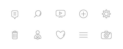 User Interface Icons set for Social Media and Digital Applications vector
