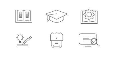 study icon set vector