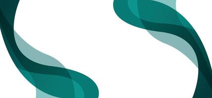 Emerald green abstract fluid wave border on a white background vector