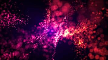 abstrato fundo com ondulado brilhar partículas e lindo bokeh efeito, digital ondas. desatado ciclo video