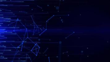 Abstract futuristic background with interweaving lines, dots and triangles, digital technology, big data, visualization of high-speed connection and transmission of big data. video