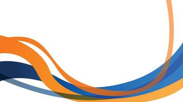 Abstract blue and orange banner. Blue and orange abstract background with dynamic waves composition. vector