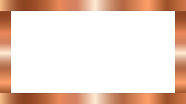 Shiny bronze metal frame border with abstract gradient isolated on transparent background