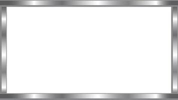 Metallic silver gradient frame border vector