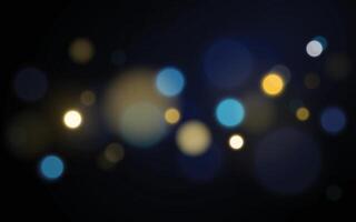 Dark Blue and Gold Bokeh Background, Elegant glowing lights in navy and amber tones, Background decoration vector